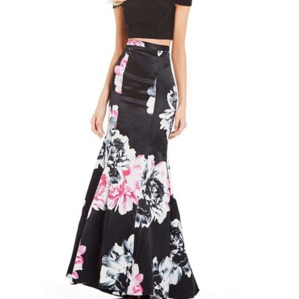 Blondie Nights Skirt Formal Floral Mermaid Maxi Size 1 Hoco